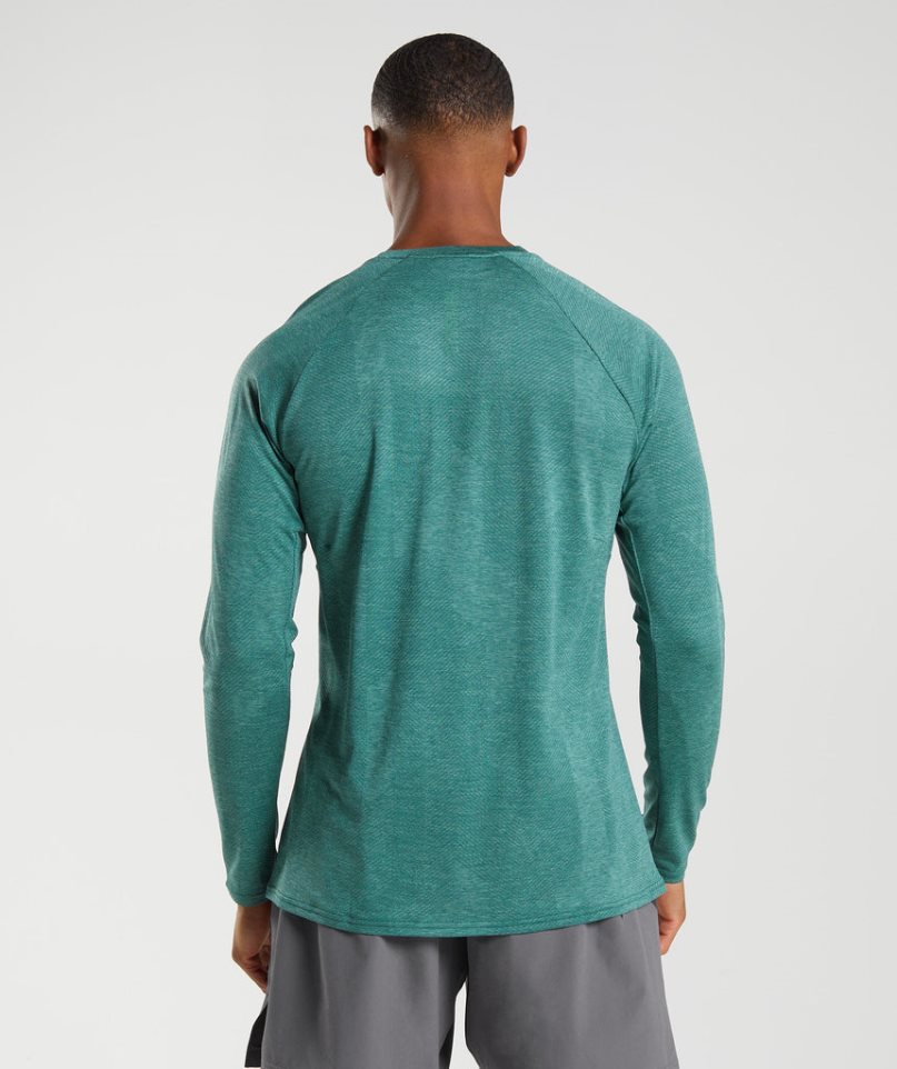 Men's Gymshark Apex Long Sleeve T-Shirts Green | NZ 0PZOHS